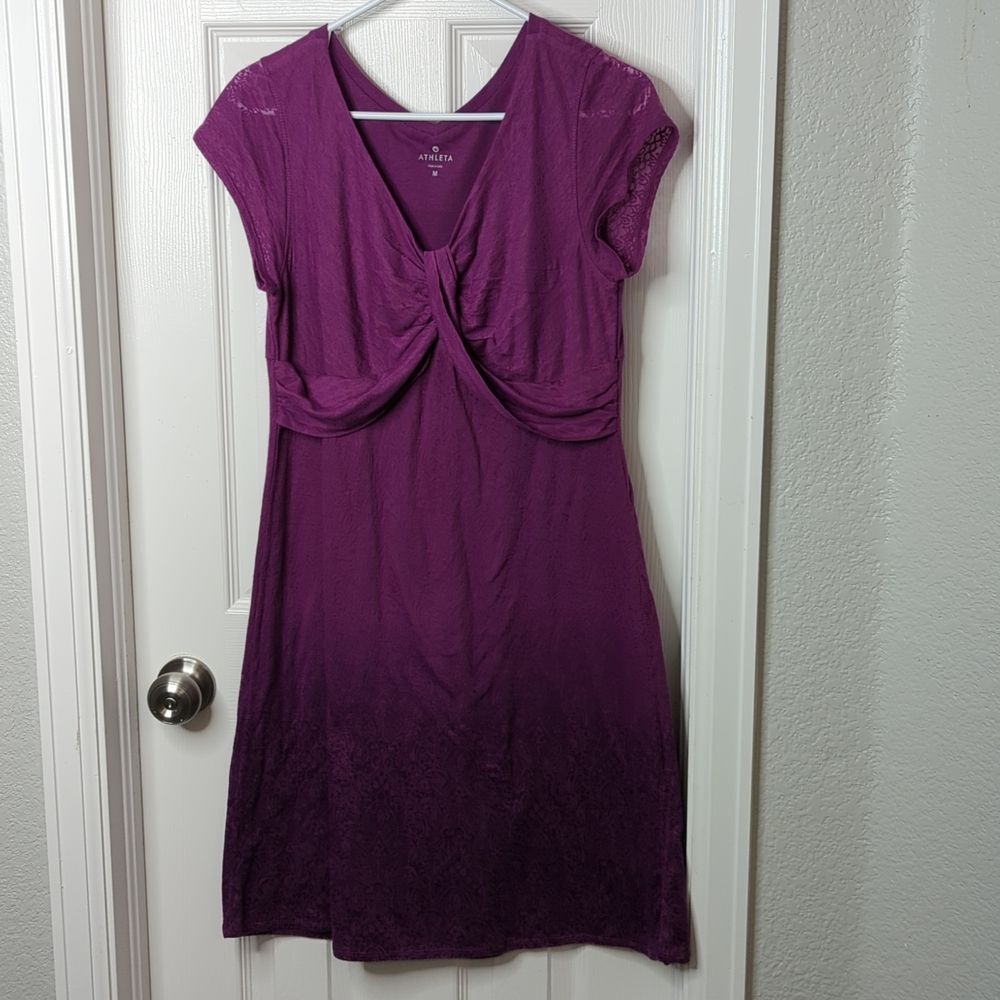Athleta Bolinas ombre dark razzleberry dress size M